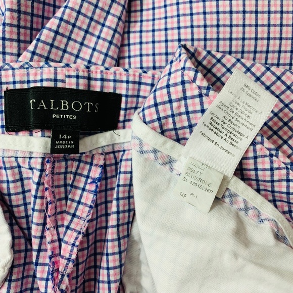 Talbots / Blue Pink Square Pattern Capri - Picture 7 of 8